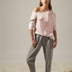 Reiss pink pinstripe one shoulder size 10 NWOT